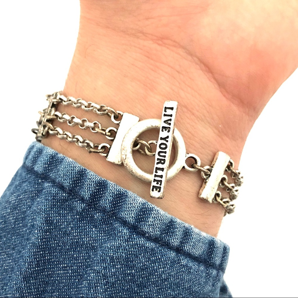 American Eagle Rhinestone Multi Strand Bracelet - image 2